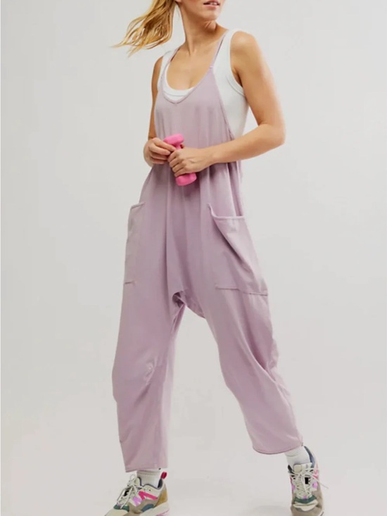 Free People Pants - FP FREE PEOPLE Hotshot Onesie - Oyster